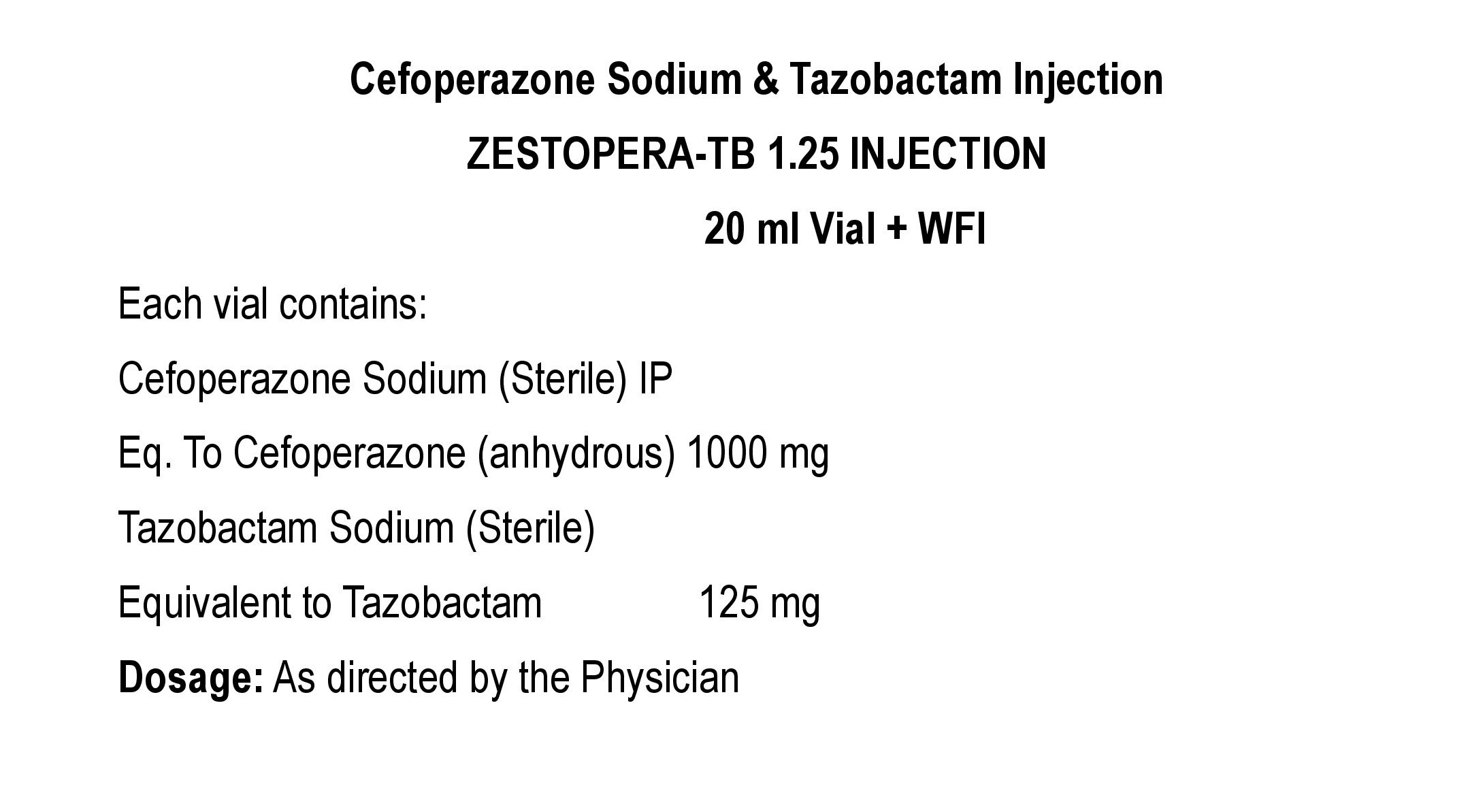 ZESTOPERA-TB 1.25 INJECTION